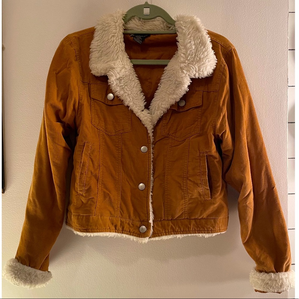Vintage Y2K Passport Corduroy Faux Fur Jacket
